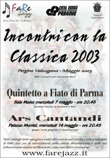 Manifesto Pubblicitario Incontri con la Classica 2003
